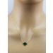 Malachit Kleeblatt Kette Gold 333 8K grüner Natur Edelstein