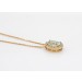 Blautopas Kette Anhänger Gelbgold 585 14K blauer Edelstein Zirkonia