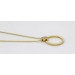 Ankerkette Kreis Anhänger Gelbgold 585 14 Karat weiße Zirkonia Steine  