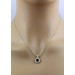 Saphirkette Anhänger Gelbgold 585 14K blauer Edelstein Brillanten