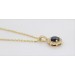 Saphirkette Anhänger Gelbgold 585 14K blauer Edelstein Brillanten