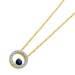 Happy Lady Kette Anhänger Gelbgold 585 14K blauer Saphir Brillanten 