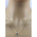 Happy Lady Kette Anhänger Gelbgold 585 14K blauer Saphir Brillanten 