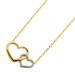 Herz Kette Anhänger Gelbgold 585 Weißgold 14K Brillanten 0.09ct