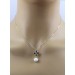 Perlmutt Kette Anhänger Gelbgold 585 14K Brillant Süßwasser Perle