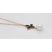 Perlmutt Kette Anhänger Gelbgold 585 14K Brillant Süßwasser Perle