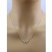 Saphir Kette Gelbgold 585 14K Brillanten 0.11ct blauer Edelstein 