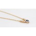 Saphir Kette Gelbgold 585 14K Brillanten 0.11ct blauer Edelstein 