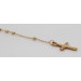 Jesus Kreuz Rosenkranz Halskette Gelbgold 585 14K