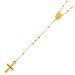 Jesus Kreuz Rosenkranz Halskette Gelbgold 585 14K