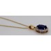Tansanit Halskette  Anhänger Gold 585 14K blauer Edelstein Brillanten 
