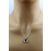 Tansanit Halskette  Anhänger Gold 585 14K blauer Edelstein Brillanten 