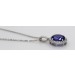 Platin 950 Halskette  Anhänger Tansanit Brillanten 0.3ct