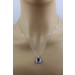 Platin 950 Halskette  Anhänger Tansanit Brillanten 0.3ct