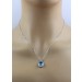 Platinkette Anhänger Platin 950 wasserblauer Blautopas Brillanten 0.3ct