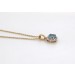 Halskette Anhänger Gold 585 14K hellblauer Aquamarin Brillanten 0.1ct