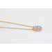 Diamant Kette Halo 0.40ct  Anhänger Gold 585 14K Lab Grown Diamanten