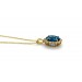 Topas Collier Gold 585 14K blauer Natur Swiss Blautopas Natur Diamanten