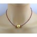 Granat Kette Gold 585 14K goldene Südseeperle rote Granat Edelsteine