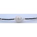 Spinell Kette Gold 585 14K nat.schwarze Spinell Edelsteine Barockperle 