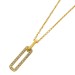 Paperclip Anhänger Ankerkette Gold 585 14K Natur Diamanten 0.10ct