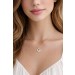 Kreis Anhänger Goldkette Gold 375 9K Natur Diamanten 0.14ct