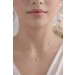 Stern Anhänger Ankerkette Gold 375 9K Natur Diamanten 0.04ct