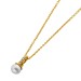 Collier Gold 585 14K Natur Diamanten 0.02ct Süßwasser Zuchtperle
