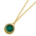 Malachit Kette Gold 333 8K nat Malachit weisse Zirkonia