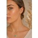 Malachit Herz Kette Gold 333 8K nat. Malachit weiße Zirkonia Steine