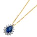 Saphir Kette Gold 750 18K nat. Saphir 0.40ct Brillanten 0.10ct