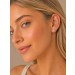 Blumen Ohrstecker Weißgold 375 9K Natur Diamanten 0.14ct