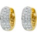 Diamant Ohrringe 0,44ct TW/P1 Klappcreolen Gelbgold 585 Brillanten 11x4,6mm