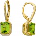 Ohrhänger Gelbgold 585 2 grüne Peridot Edelsteine 98 Diamanten 