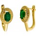 Ohrhänger Gelbgold 585 2 grüne Smaragd Edelsteine 36 Diamanten