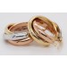Tricolor Dreifarbige Creolen Gold 585 14K Gelb/Weiß/Rosegold