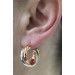 Tricolor Dreifarbige Creolen Gold 585 14K Gelb/Weiß/Rosegold