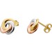 Tricolor Trinity Dreifach Knoten Ohrstecker Gold 585 14K  Endlos