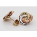 Tricolor Trinity Dreifach Knoten Ohrstecker Gold 585 14K  Endlos