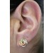 Tricolor Trinity Dreifach Knoten Ohrstecker Gold 585 14K  Endlos