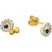 Happy Lady  Ohrstecker Gelbgold 585 blaue Saphire Diamonds 0,20