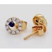 Happy Lady  Ohrstecker Gelbgold 585 blaue Saphire Diamonds 0,20