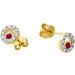 Happy Lady Brillant Ohrstecker Gelbgold 585 rote Rubine Brillanten