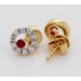 Happy Lady Brillant Ohrstecker Gelbgold 585 rote Rubine Brillanten