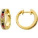 Saphir Creolen Gelbgold 585 14K Brillanten 0.14ct. bunte Edelsteine