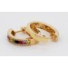 Saphir Creolen Gelbgold 585 14K Brillanten 0.14ct. bunte Edelsteine