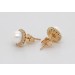 Perlen Ohrstecker Gelbgold 333 8K Süßwasser Perlen 6.8mm Zirkonia
