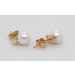 Perlen Ohrstecker Gelbgold 333 8K Süßwasser Perlen 7.7mm Zirkonia