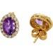 Amethyst Ohrringe Gold 585 14K lila Natur Edelsteine Zirkonia 