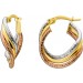 Tricolor Dreifarbig Dreiteilig Creolen 585 14 K Gelb-Weiß-Rosegold Trinity